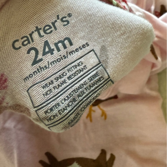 Carter’s|Baby girl footsie pajamas in dog Christmas print,novelty•••24M,bamboo - Picture 4 of 4